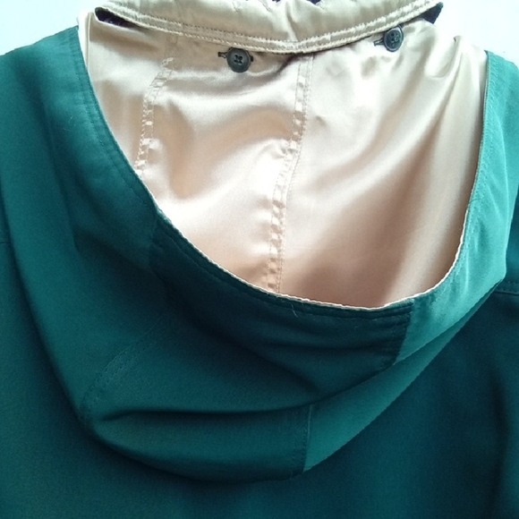 Womans 10P Fleet Street Forest Green Hooded Pea Coat with Adjustable Waist - Picture 5 of 5